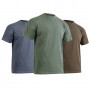 Pack de 3 t-shirts unis manches courtes LINCOLN vert-bleu-marron LMA