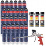 Pack 24 Mousses polyuréthanes Universal Gunfoam 146 pistolable 750ml PENOSIL + 3 Nettoyants P100 500ml + Pistolet manuel