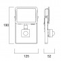Projecteur LED extra-plat avec capteur START Flood IP65 27W 3000lm 840 PIR Noir 4000K SYLVANIA
