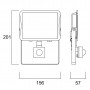Projecteur LED extra-plat avec capteur START Flood IP65 43W 5000lm 840 PIR Noir 4000K SYLVANIA