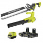 Pack Jardin RYOBI : Souffleur à main 18V RY18BLA-0 + Taille-haie 18V RY18HT55A-0 + 2 batt 18V ONE+ 2,0Ah