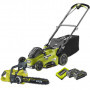 Pack Jardin RYOBI : Tondeuse 36V RLM36X41HPG + Tronçonneuse 36V RY36CSX35A-0 + 2 batt 36V MaxPower 4,0Ah