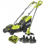 Pack Jardin RYOBI : Tondeuse 18V OLM1833B + Coupe-bordure 18V OLT1825M + 4 batt 18V ONE+ 4,0Ah