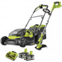 Pack Jardin RYOBI : Tondeuse hybride 18V RY18LMH37A + Coupe-bordures hybride 18V RLT1831H + 2 batt 18V ONE+ 5,0Ah