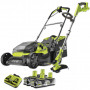 Pack Jardin RYOBI : Tondeuse hybride 18V RY18LMH37A + Coupe-bordures hybride 18V RLT1831H + 4 batt 18V ONE+ 5,0Ah