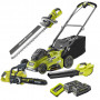 Pack Jardin 36V RYOBI : RLM36X41HPG + RY36BLB-0 + RHT36B61R + RY36CSX35A-0 + 2 batt 36V MaxPower 5,0Ah