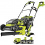 Pack Jardin 18V RYOBI : Tondeuse hybr RY18LMH37A + Coupe-bordures hybr RLT1831H + Souffleur RY18BLA-0 + 2 batt 18V ONE+ 4,0Ah