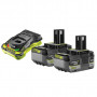 Pack énergie 18V ONE+ : Chargeur rapide RC18150 + 2 Batteries RB1850XG 5,0Ah RYOBI