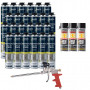 Pack 24 Mousses expansives PU pistolable P305 Foam'n'Fill 750ml BOSTIK + 3 Nettoyants mousse PU CL12 500ml + Pistolet manuel