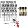 Pack 24 Mousses expansives 750ml WhiteTeq RUBSON + 12 Nettoyants mousse PU CL12 500ml + Pistolet manuel