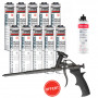 Pack 10 Mousses expansives 750ml WhiteTeq + Nettoyant FoamCleaner 929 500ml + Pistolet manuel OFFERT