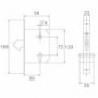 Serrure à crochet pour portail - à encastrer - axe 30mm + cylindre ESTEBRO