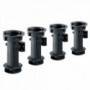 Lot de 4 Pieds de caisson réglables - noir - H150mm