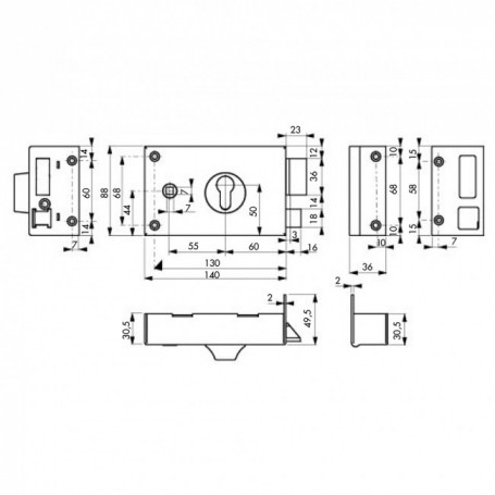 Serrure de grille/ portail Thirard