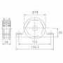 8 Roues gorge U sur roulement pour portail 16mm à encastrer - Ø80mm