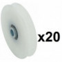 20 Roues gorge U 10mm - Ø60mm en nylon