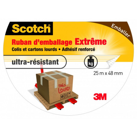 SCOTCH Ruban d'Emballage Extrême Transparent - 25 m x 48 mm