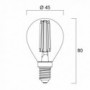 Ampoule led SPH E14 827 4,5W  égal à  40W Cla fil SYLVANIA