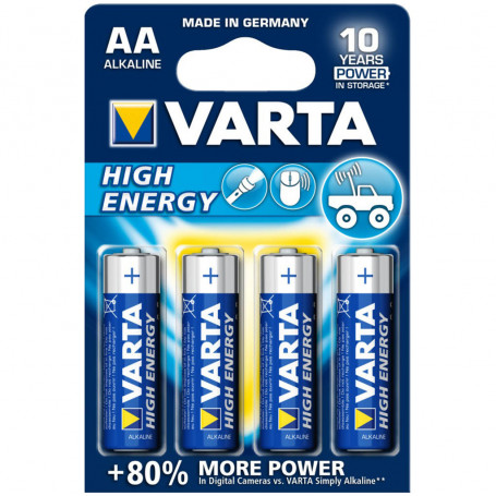 4 Piles LR6 AA Varta High Energy 1,5V - PILES/Piles LR6 AA 