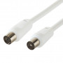 Câble coaxial mâle femelle blanc 1,5m