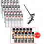 Pack 24 Mousses expansives 750ml WhiteTeq + Pistolet manuel + 12 Nettoyants mousse PU CL12 500ml OFFERTS