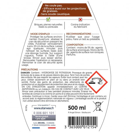 NETTOYANT INSERTS DE CHEMINÉES STARWAX 500ml - DROGUERIE/Produits