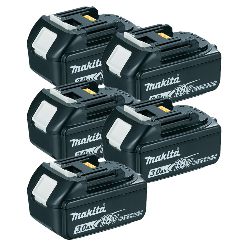 Pack De 5 Batteries BL1830 Li-Ion 18V 3Ah MAKITA