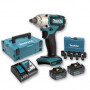 Boulonneuse à chocs 18V 190Nm 1/2" DTW190 avec 2 batteries 3Ah + Coffret 9 douilles + coffret MAKITA