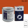 Peinture professionnelle PU ANTICO bi-composant RAL 2001 Orangé rouge 1Kg (laque + durcisseur) SOB PEINTURES