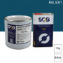 Peinture professionnelle PU ANTICO bi-composant RAL 5001 Bleu vert 1Kg (laque + durcisseur) SOB PEINTURES