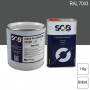 Peinture professionnelle PU ANTICO bi-composant RAL 7043 Gris signalisation B 1Kg (laque + durcisseur) SOB PEINTURES